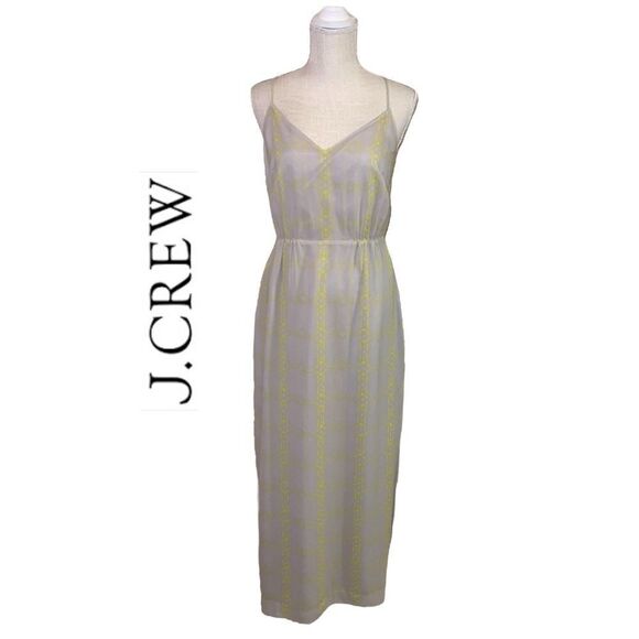 J. Crew Factory Yellow & Gray Tribal Print Maxi Dress NWT - Picture 1 of 13